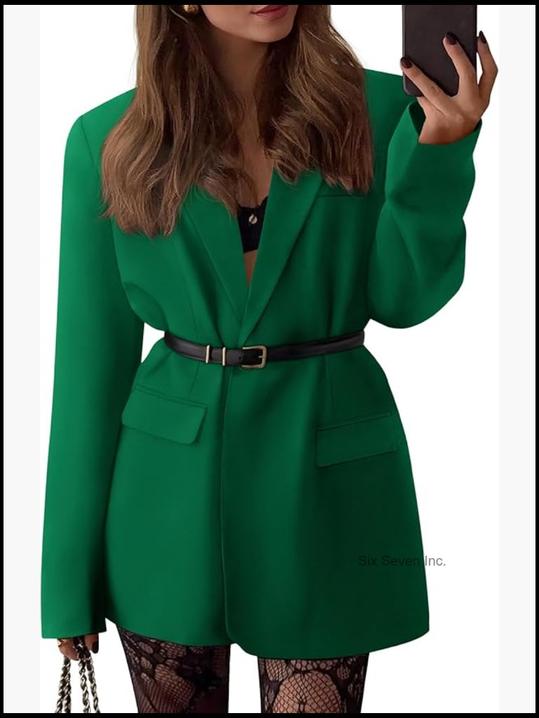 Business Casual Open Front Oversized Blazer Suit Jacket